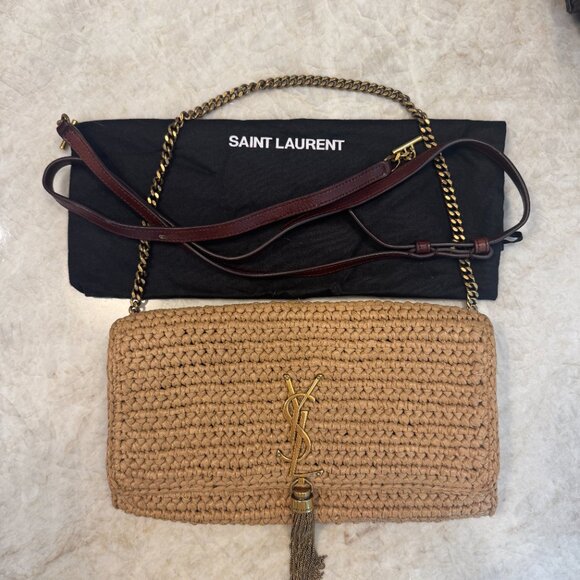 Saint Laurent Medium Kate 99 Tassel Flap Bag Woven Raffia - Picture 2 of 6